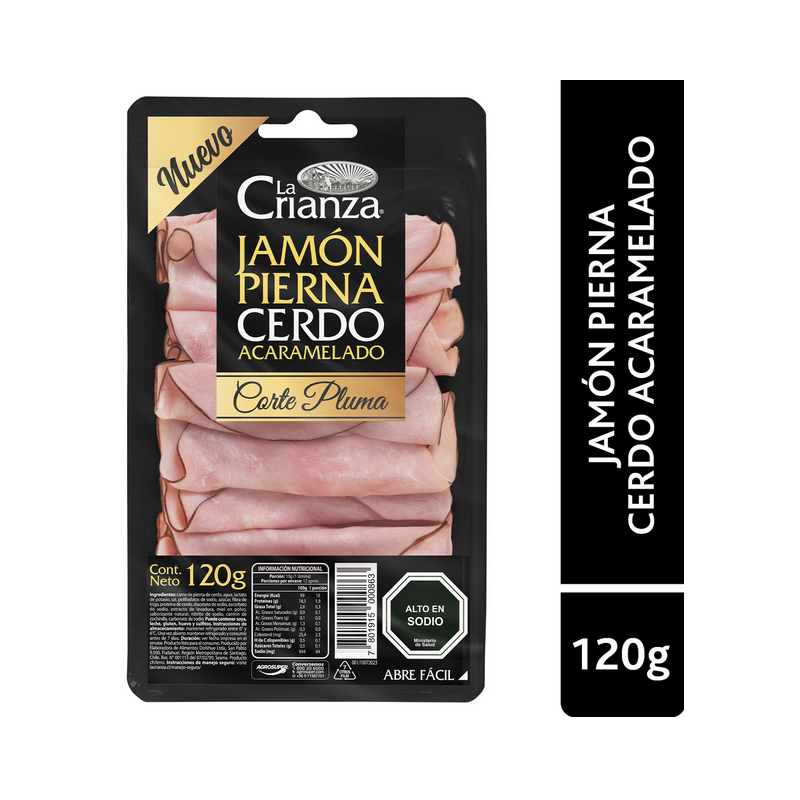 Jamón Pierna Acaramelado Corte Pluma 120g